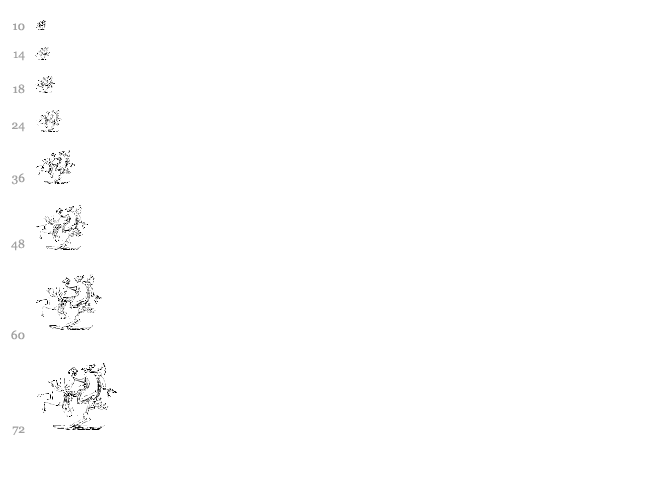 Classic Sketches font waterfall